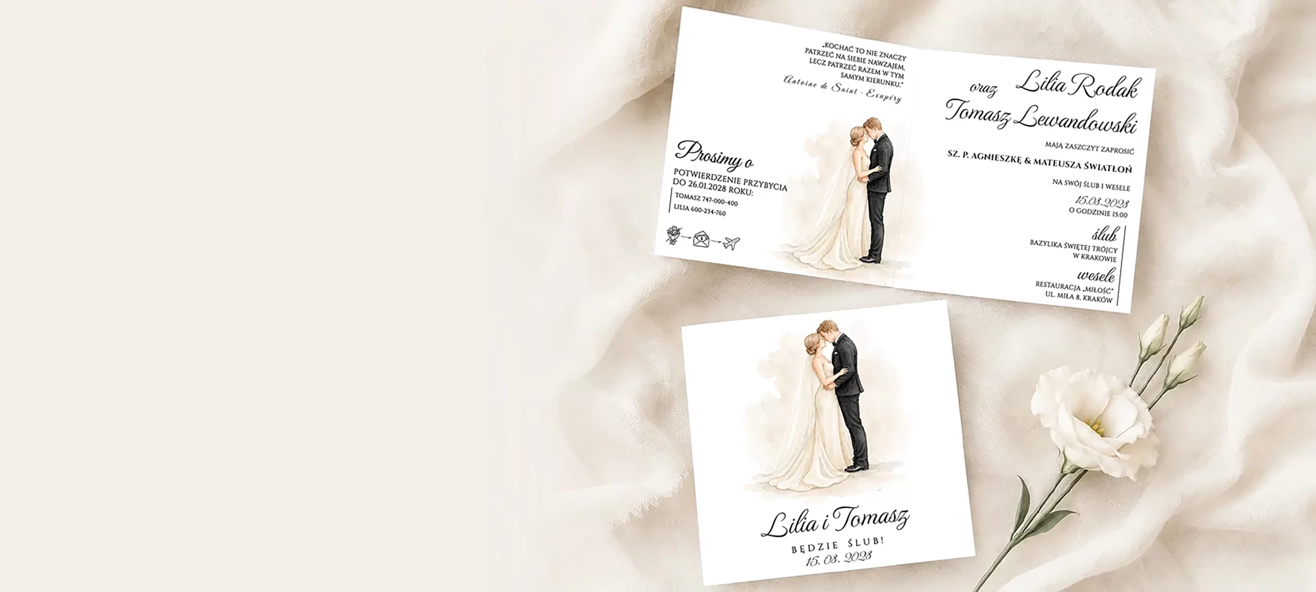 Zaproszenia ślubne i papeteria personalizowana e-moment