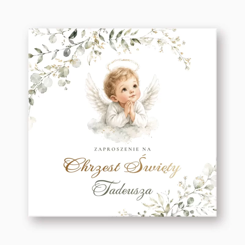 Zaproszenia na chrzest Aniołek Chłopczyk №227
