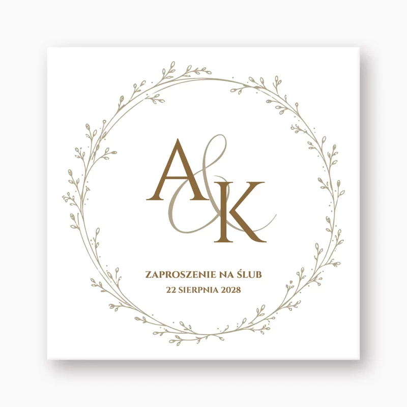 Zaproszenie na ślub Monogram w Wianku №038