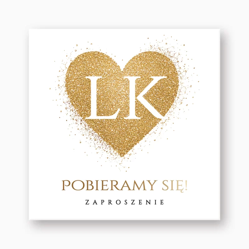 Zaproszenie na ślub Serce z Monogramem №040
